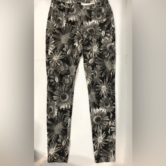 HUE Denim Print Skinny Jeans Leggings w/Stretch Blk /Gray / White Women’s S - Picture 2 of 15